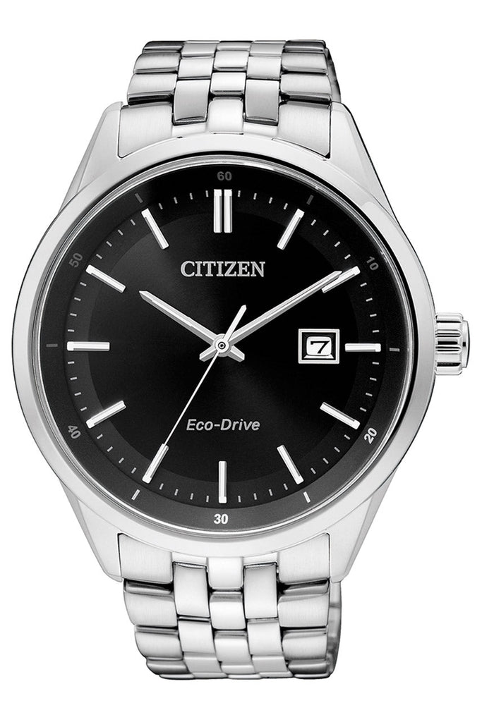 Citizen Eco Drive Black Dial Silver Steel Strap Watch For Men - BM7250-56E Buy Now By Citizen