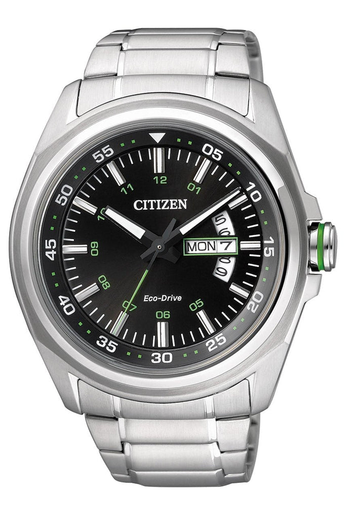 Citizen Eco Drive Urban Black Dial Silver Stainless Steel Watch For Men - AW0020-59EB Buy Now By Citizen