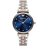 Emporio Armani Gianni T Bar Crystal Blue Dial Two Tone Steel Strap Watch For Women - AR11092 Buy Now By Emporio Armani