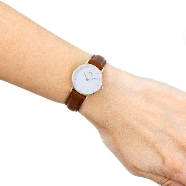 Daniel Wellington Classy St Mawes White Dial Brown Leather Strap Watch For Women - DW00100059 Buy Now By Daniel Wellington