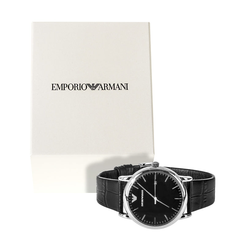 Emporio Armani Luigi Quartz Black Dial Black Leather Strap Watch For Men - AR2500 Buy Now By Emporio Armani