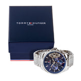 Tommy Hilfiger Baker Quartz Blue Dial Silver Steel Strap Watch For Men - 1710448 Buy Now By Tommy Hilfiger