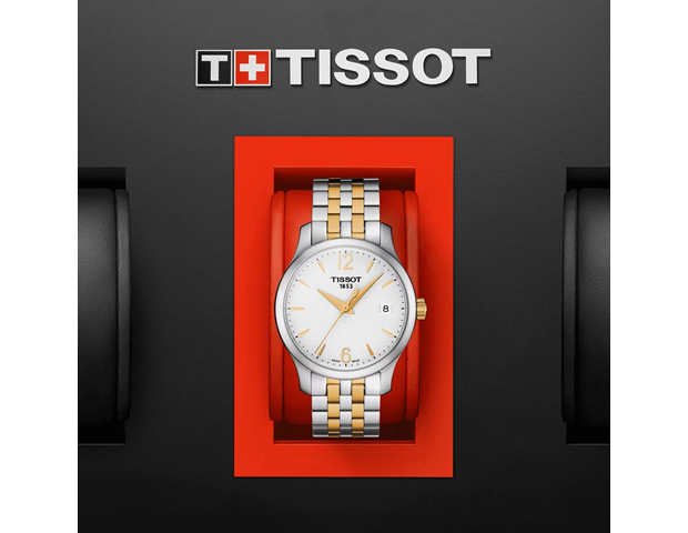 Tissot T Classic Tradition White Dial Two Tone Mesh Bracelet Watch for Women - T063.210.22.037.00 Buy Now By Tissot