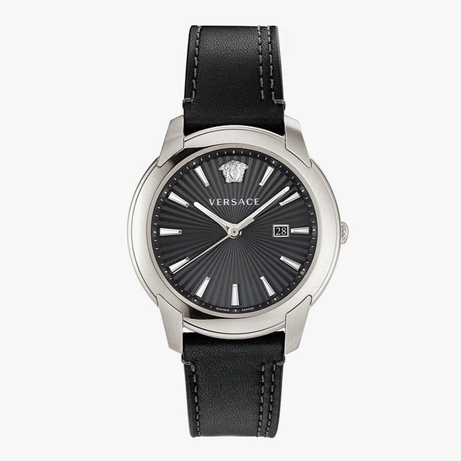 Versace V Urban Black Dial Black Leather Strap Watch for Men - VELQ00119 Buy Now By Versace