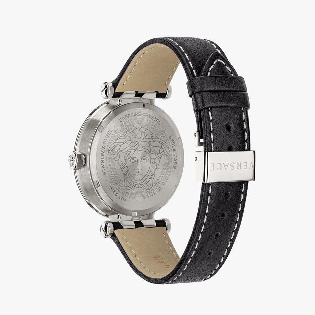 Versace Greca Sport Quartz Black Dial Black Leather Strap Watch For Men - VEZ300221 Buy Now By Versace