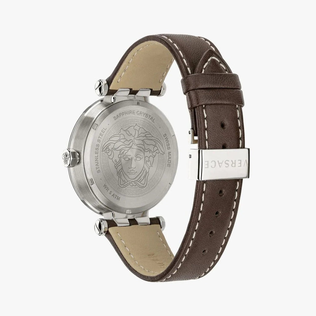 Versace Greca Sport Analog Blue Dial Brown Leather Strap Watch For Men - VEZ300121 Buy Now By Versace