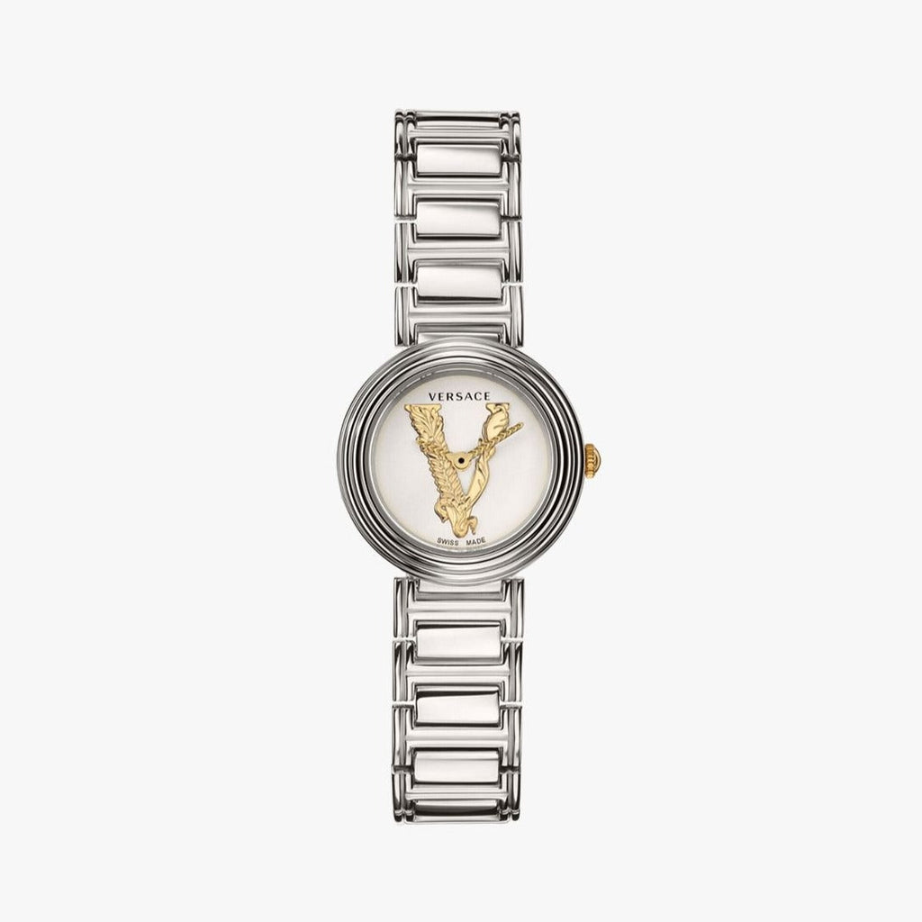 Versace Virtus Quartz White Dial Silver Steel Strap Watch For Women - VET300621 Buy Now By Versace