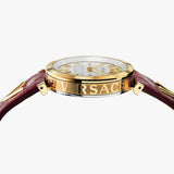 Versace V-Twist Silver Dial Red Leather Strap Watch for for Women - VELS00519 Buy Now By Versace