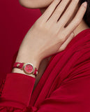 Versace V-Motif Red Dial Red Leather Strap Watch for Women - VERE00418 Buy Now By Versace