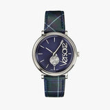 Versace V-Circle The Clans Edition Blue Dial Blue & Green Leather Strap Watch for Women - VEBQ00118 Buy Now By Versace