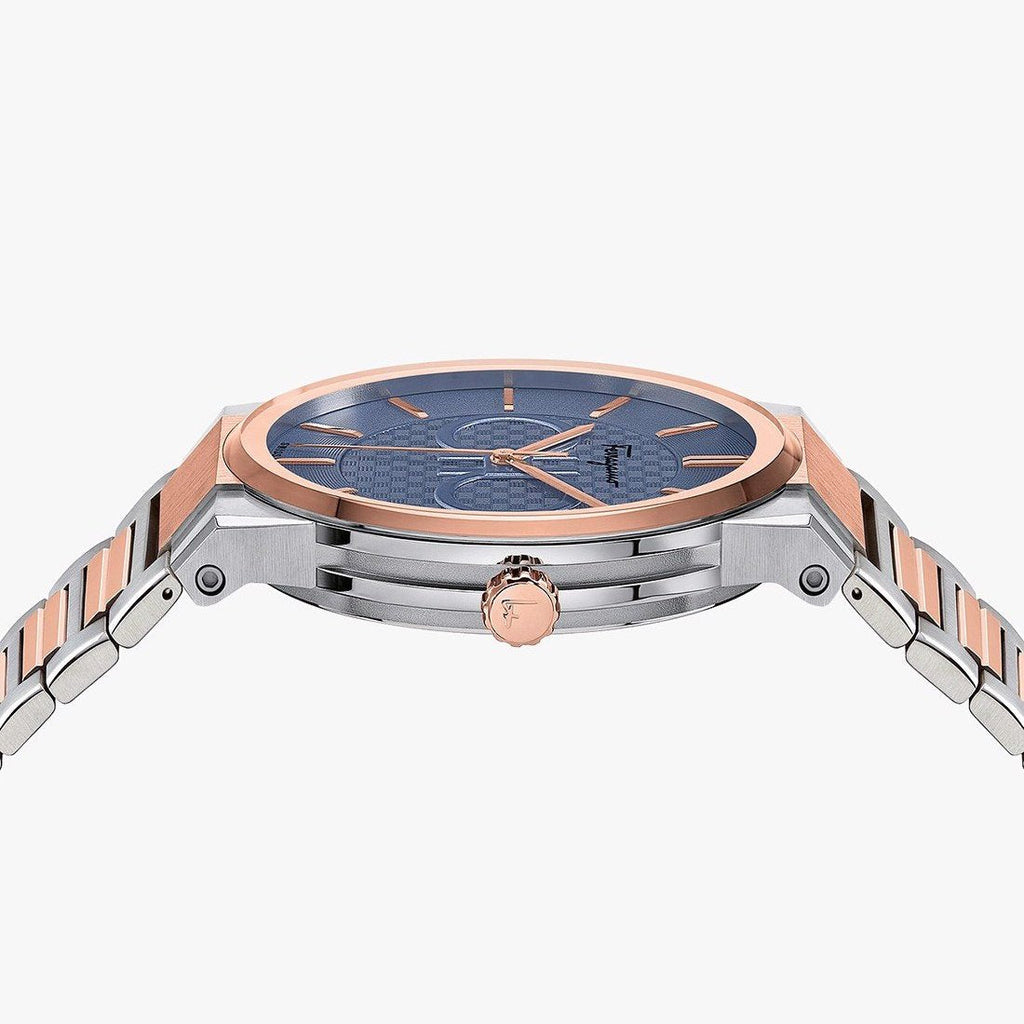 Salvatore Ferragamo Sapphire Blue Dial Two Tone Steel Strap Watch for Men - SFHP007-20 Buy Now By Salvatore Ferragamo