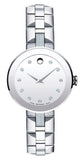 Movado Sapphire Diamonds Silver Dial Silver Steel Strap Watch For Women - 606814 Buy Now By Movado