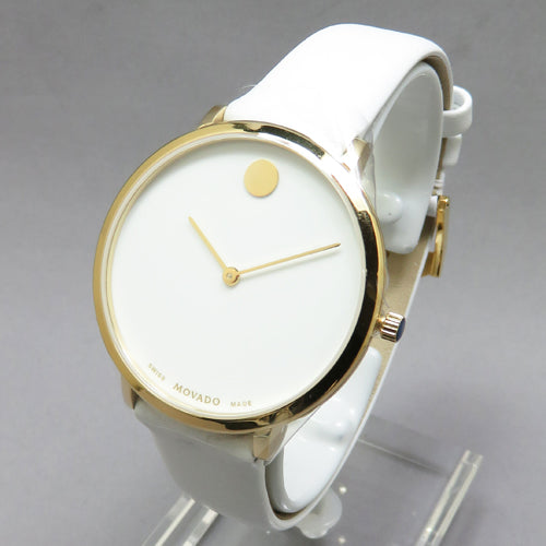 Movado Museum 70th Anniversary Special Edition White Dial White Leather Strap Watch For Women - 0607139 Buy Now By Movado