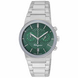 Salvatore Ferragamo Sapphire Chrono Green Dial Silver Steel Strap Watch for Men - SFME00421 Buy Now By Salvatore Ferragamo