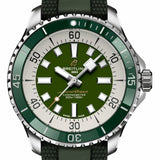 Breitling Superocean Automatic 44 Green Dial Green Rubber Strap Watch for Men - A17376A31L1S1 Buy Now By Breitling