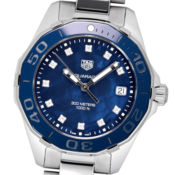 Tag Heuer Aquaracer Diamonds Blue Dial Silver Steel Strap Watch for Women - WAY131L.BA0748 Buy Now By Tag Heuer