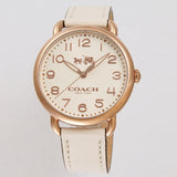 Coach Delancey White Dial White Leather Strap Watch for Women - 14502716 Buy Now By Coach