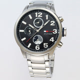 Tommy Hilfiger Jackson Quartz Black Dial Silver Steel Strap Watch for Men - 1791243 Buy Now By Tommy Hilfiger