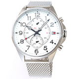 Tommy Hilfiger Dean Chronograph White Dial Silver Mesh Bracelet Watch for Men - 1791277 Buy Now By Tommy Hilfiger