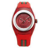 Gucci Sync Quartz Red Dial Red Rubber Strap Watch For Women - YA137303 Buy Now By Gucci