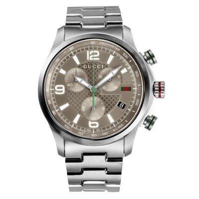 Gucci G Timeless Chronograph Grey Dial Silver Steel Strap Watch For Men - YA126238 Buy Now By Gucci