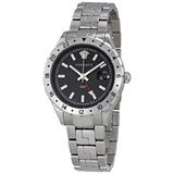 Versace Hellenyium GMT Black Dial Silver Steel Strap Watch for Men - V11020015 Buy Now By Versace