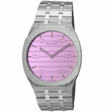 Gucci 25H Quartz Pink Dial Silver Steel Strap Watch for Women - YA163410 Buy Now By Gucci