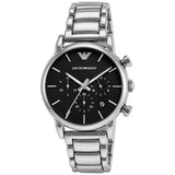 Emporio Armani Chronograph Black Dial Silver Steel Strap Watch For Men - AR1853 Buy Now By Emporio Armani