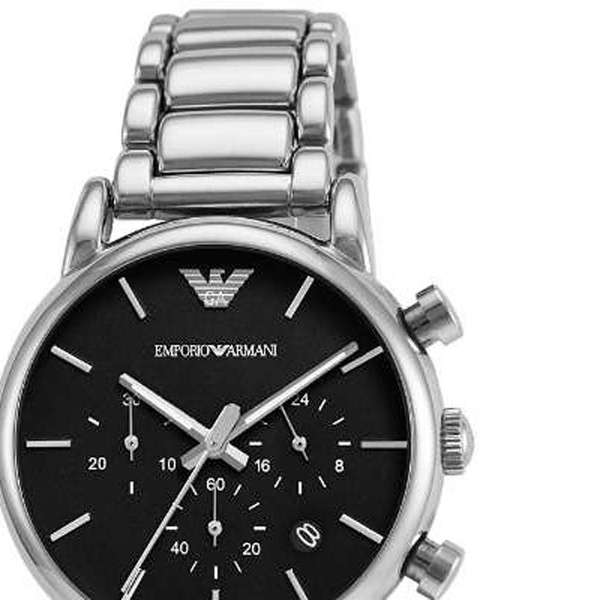 Emporio Armani Chronograph Black Dial Silver Steel Strap Watch For Men - AR1853 Buy Now By Emporio Armani