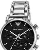 Emporio Armani Chronograph Black Dial Silver Steel Strap Watch For Men - AR1853 Buy Now By Emporio Armani