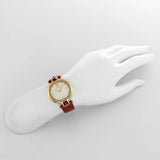 Versace Crystal Gleam White Dial Red Leather Strap Watch For Women - VAN040016 Buy Now By Versace