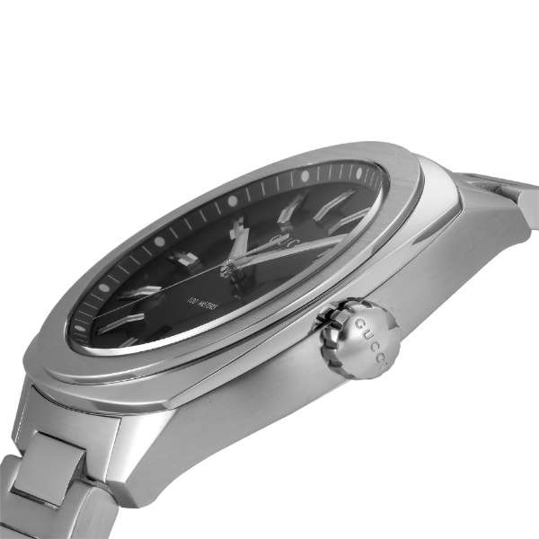 Gucci GG2570 Quartz Black Dial Silver Steel Strap Watch For Men - YA142301 Buy Now By Gucci