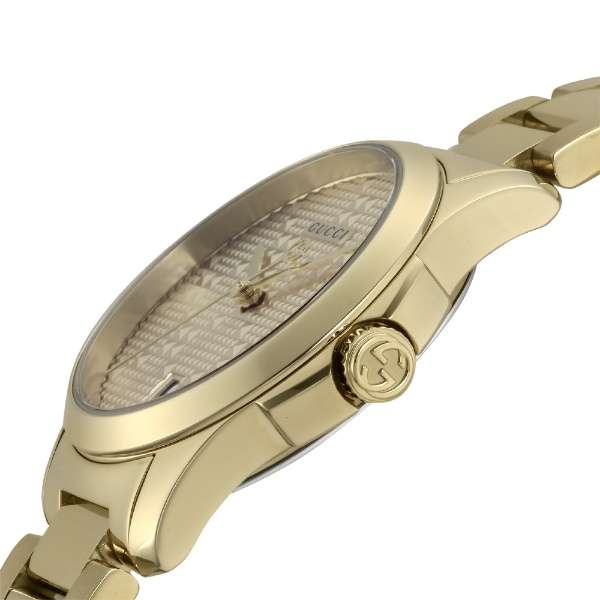 Gucci G Timeless Gold Dial Gold Steel Strap Watch For Women - YA126553 Buy Now By Gucci