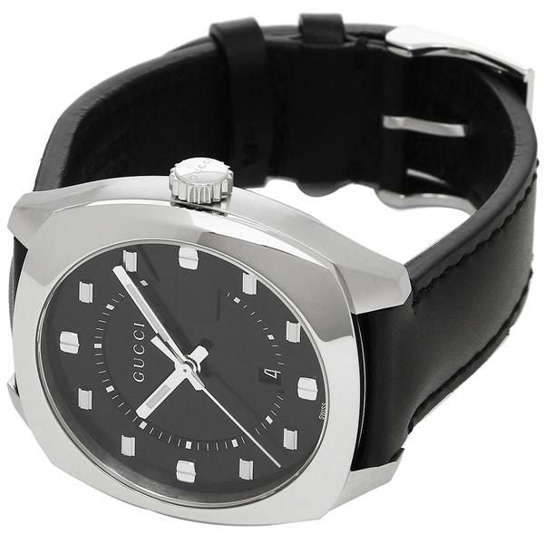 Gucci GG2570 Quartz Black Dial Black Leather Strap Watch For Men - YA142307 Buy Now By Gucci
