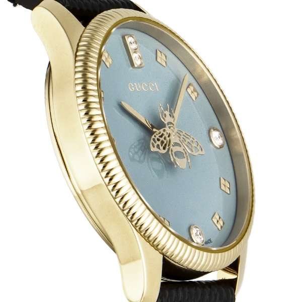 Gucci G Timeless Quartz Blue Dial Black Leather Strap Watch For Men - YA1265018 Buy Now By Gucci