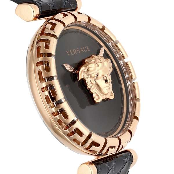 Versace Palazzo Empire Greca Black Dial Black Leather Strap Watch for Women - VEDV00719 Buy Now By Versace
