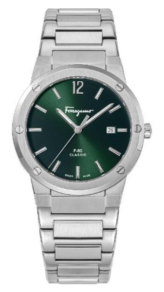 Salvatore Ferragamo F-80 Classic Green Dial Silver Steel Strap Watch for Men - SFDT02123 Buy Now By Salvatore Ferragamo