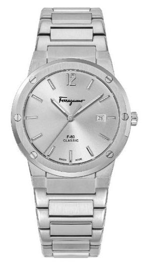 Salvatore Ferragamo F-80 Classic Silver Dial Silver Steel Strap Watch for Men - SFDT02223 Buy Now By Salvatore Ferragamo