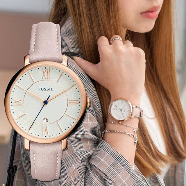 Fossil Jacqueline White Dial Pink Leather Strap Watch for Women - ES3988 Buy Now By Fossil