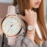 Fossil Jacqueline White Dial Pink Leather Strap Watch for Women - ES3988 Buy Now By Fossil