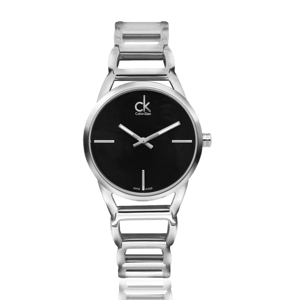 Calvin Klein Stately Black Dial Silver Steel Strap Watch for Women - K3G23121 Buy Now By Calvin Klein