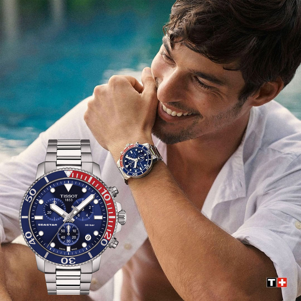 Tissot Seastar 1000 Chronograph Blue Dial Silver Steel Strap Watch For Men - T120.417.11.041.03 Buy Now By Tissot