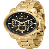 Maserati Successo 44mm Black Dial Gold Stainless Steel Strap Watch For Men - R8873621013 Buy Now By Maserati