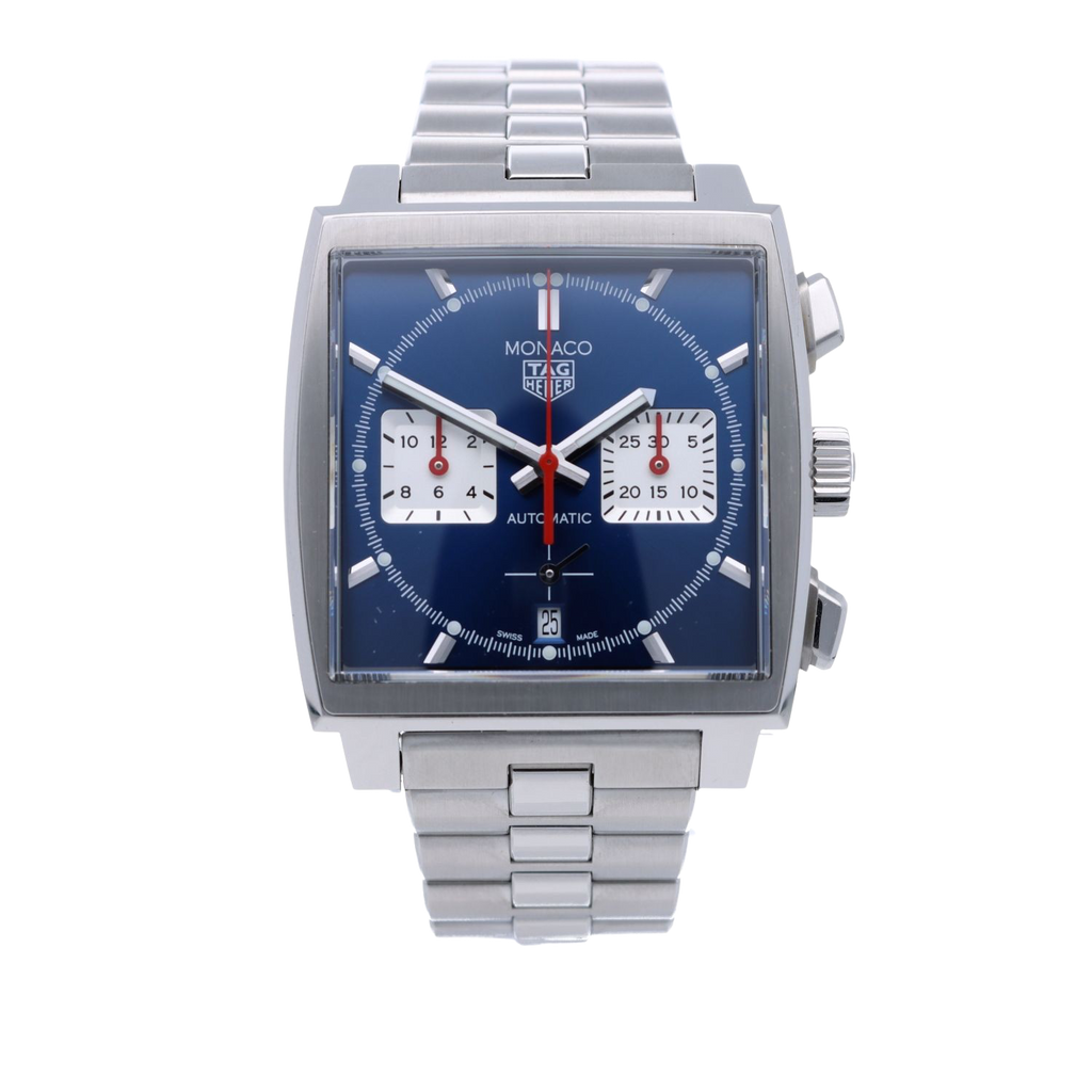 Tag Heuer Monaco Automatic Chronograph Blue Dial Silver Steel Strap Watch for Men - CBL2111.BA0644 Buy Now By Tag Heuer