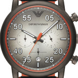 Emporio Armani Chronograph Quartz Grey Dial Black Leather Strap Watch For Men - AR11174 Buy Now By Emporio Armani
