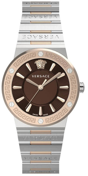 Versace Grace Quartz Brown Dial Two Tone Steel Strap Watch For Women - VEVH01220 Buy Now By Versace