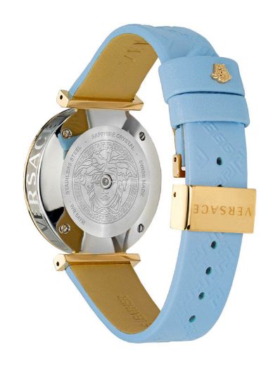 Versace V-Twist Blue Dial Blue Leather Strap Watch for Women - VELS00319 Buy Now By Versace