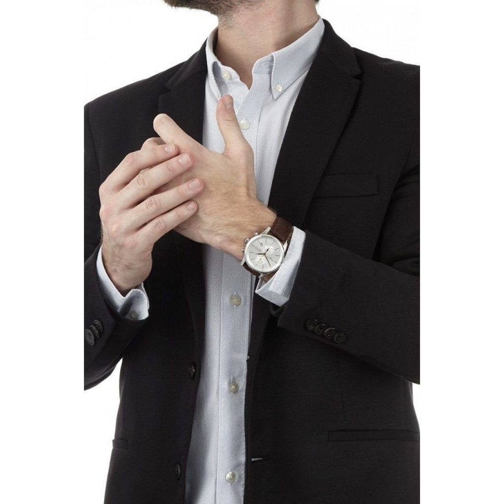 Hugo Boss Jet White Dial Brown Leather Strap Watch for Men - 1513280 Buy Now By Hugo Boss