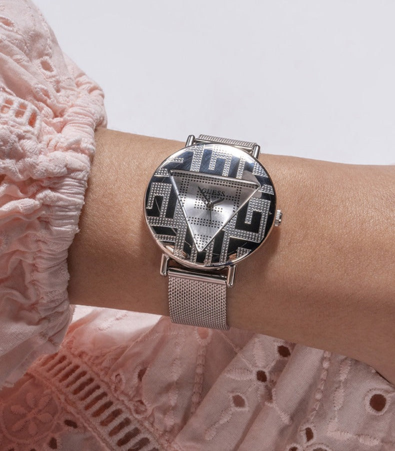 Guess Iconic Quartz Silver Dial Silver Mesh Bracelet Watch For Women - GW0527L1 Buy Now By Guess