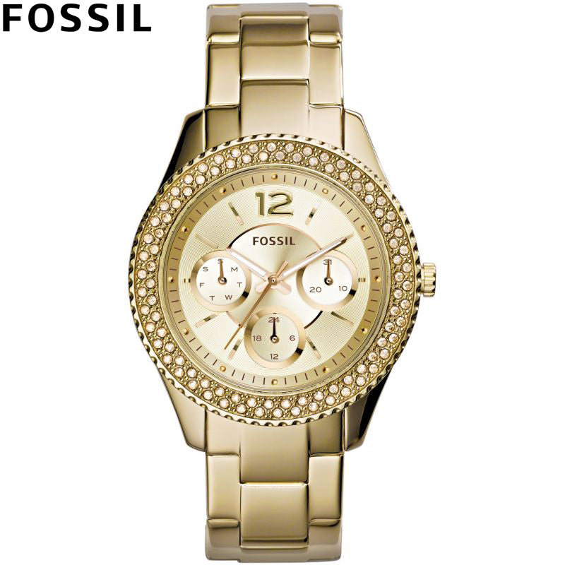 Fossil Stella Multifunction Gold Dial Gold Steel Strap Watch for Women - ES3589 Buy Now By Fossil
